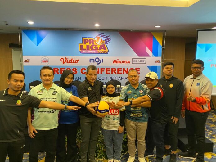 Jumpa pers pembukaan Final Four Proliga 2026 di Surabaya dihadiri perwakilan tim.