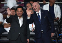 Akhirnya, FIFA Resmi Batalkan Jual Saham Piala Dunia Usai Ditolak 96 Negara Presiden FIFA Gianni Infantino dan Ketua Umum PSSI Erick Thohir dalam agenda resmi sepak bola dunia.