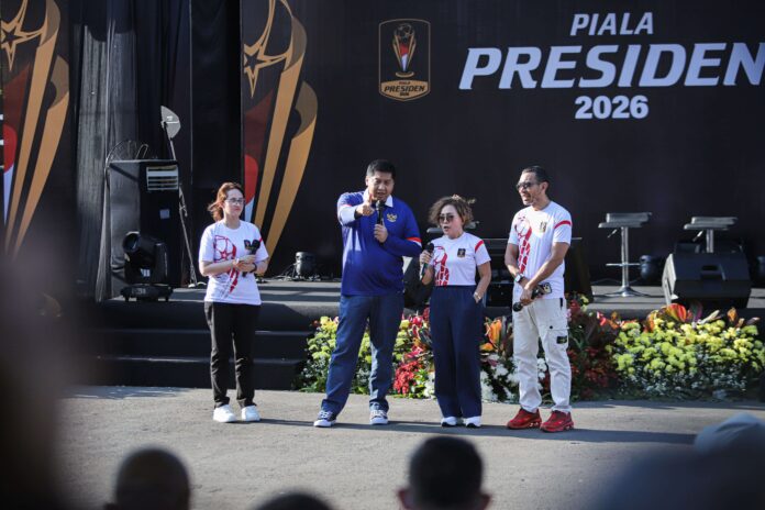 Konferensi pers penetapan Bali sebagai tuan rumah semifinal dan final Piala Presiden 2026 oleh panitia penyelenggara dan PSSI.