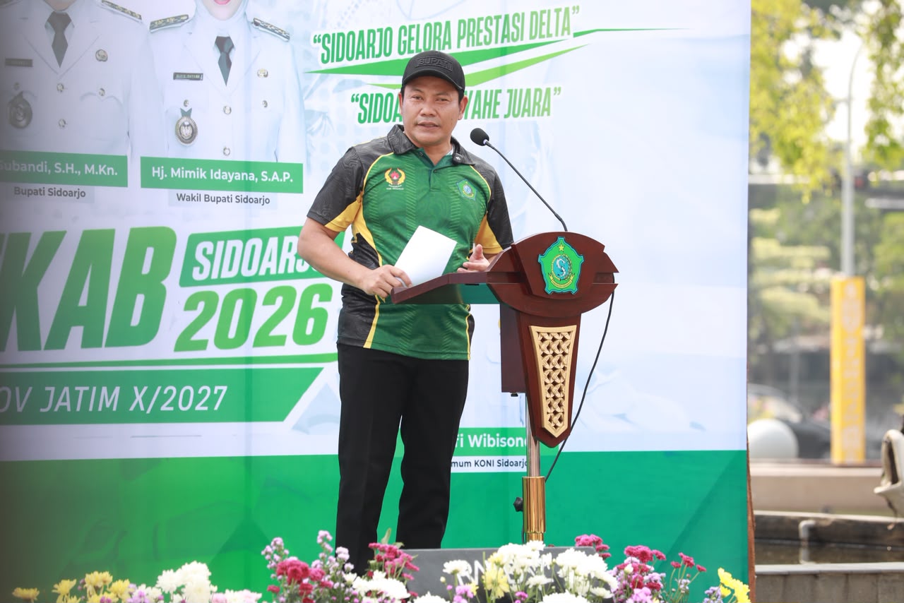 Bupati Sidoarjo Subandi menyampaikan komitmen dukungan pemerintah daerah terhadap atlet yang dipersiapkan menuju Porprov Jatim X 2027.
